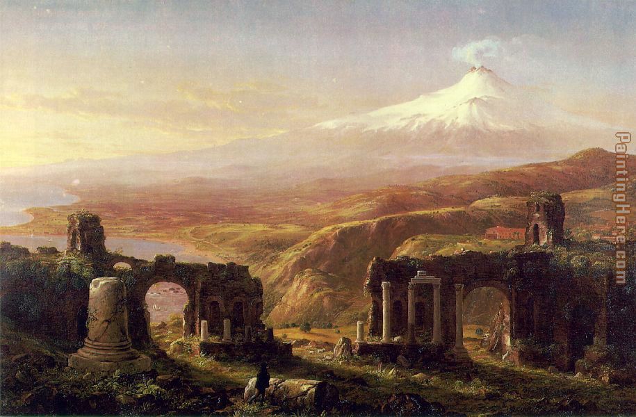 Mount Aetna from Taormina painting - Thomas Cole Mount Aetna from Taormina art painting